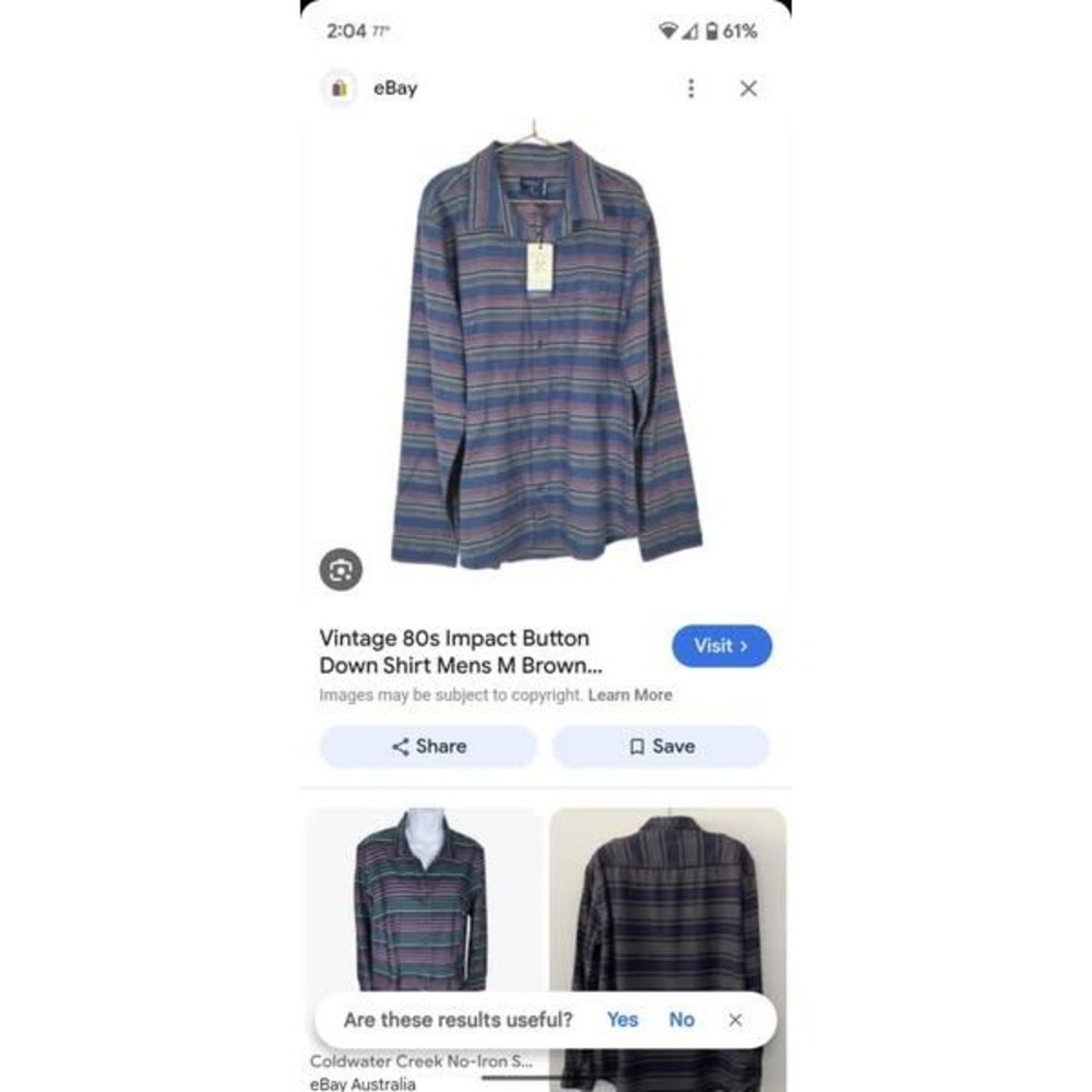 United By Blue‎ Impact Collection Mens Button Down Shirt Striped LARGE